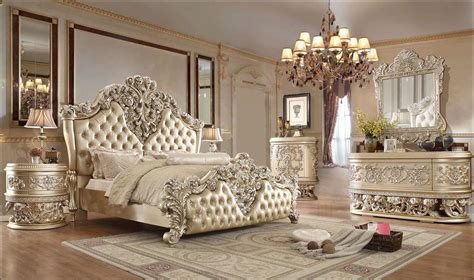 Victorian Champagne Cal King Bedroom Set 3 Pcs Traditional Homey Design