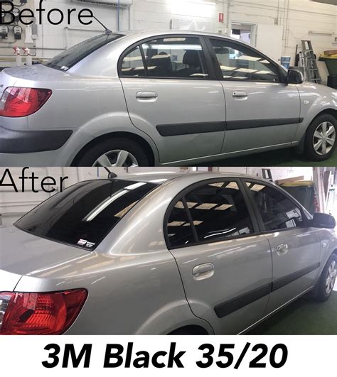 3m Black Window Tint 3520 On Kia Rio Before And After Photos Tinted