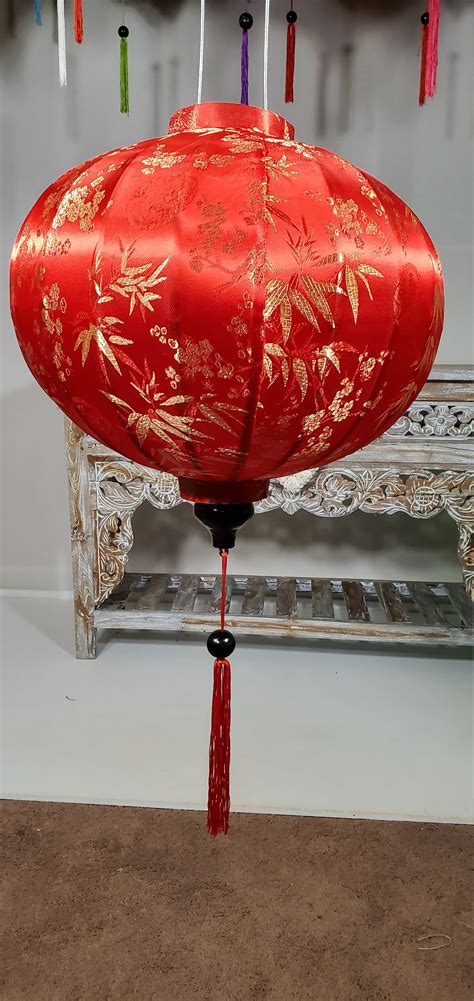 Red Silk Lanterns Hoi Ann Hanging Lanterns Vietnamese Etsy