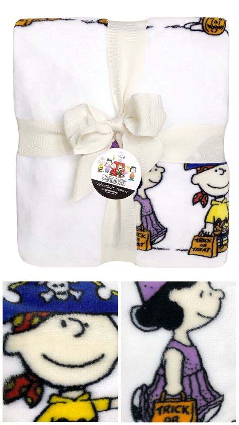 Berkshire Halloween Blanket Peanuts Velvet Soft Plush Blanket Snoopy