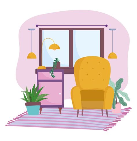Cute Room And Interior Design With Furniture 1249033 Vector Art At Vecteezy