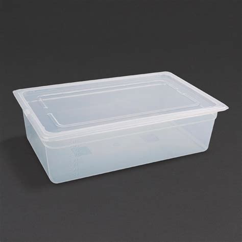Vogue Polypropylene 1 1 Gastronorm Container With Lid 150mm Pack Of 2
