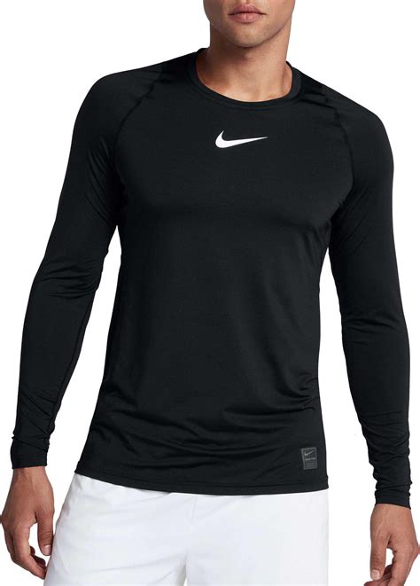 Nike Synthetic Pro Long Sleeve Fitted Shirt In Blackwhite Black For
