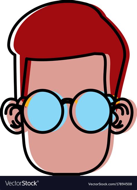 Cute Boy With Glasses Cartoon Royalty Free Vector Image
