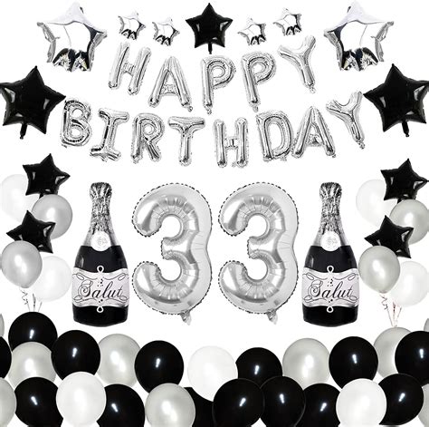 Miidenks 33rd Birthday Party Decorations For Men Black And