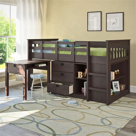 Corliving Madison Twin Low Loft Bed With Storage And Reviews Wayfair
