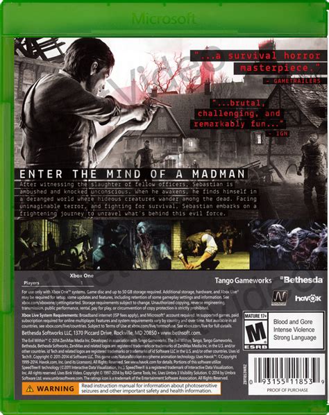 The Evil Within Xbox One On Xbox One Game