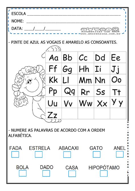 Atividades Com O Alfabeto 1º Ano Alfabetizar Com Amor