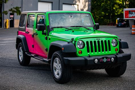 Watermelon Fade Jeep Wrangler Receives A Custom Printed Vrd Customs