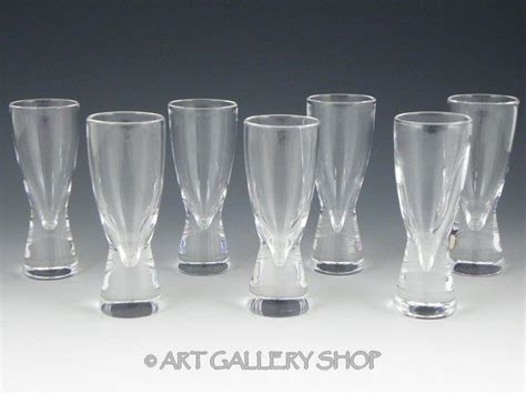Vintage Steuben Crystal Liqueur Cordial Vodka Shot Glasses By Donald Pollard 7pc 1760916496