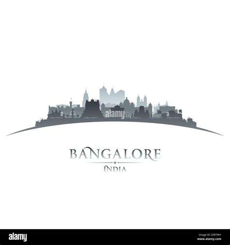 Bangalore India City Skyline Silhouette Vector Illustration Stock