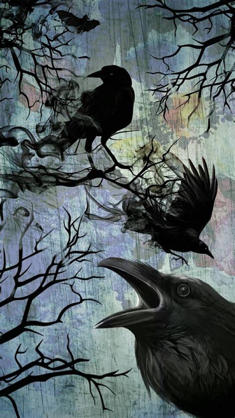 Pin By Jeanne Loves Horror💀🔪 On Crow Raven Crow Painting Raven Art