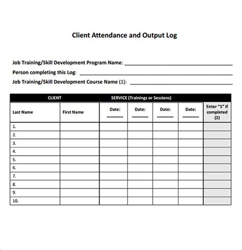 Attendance Tracking Template 9 Free Download For Pdf