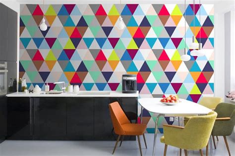 15 Modern Kitchen Designs With Geometric Wallpapers Rilane Modern