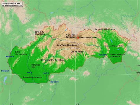 Stat in europa centrala, detinand centrul geometric al europei nu departe de tot dunarea este cea care uneste, in partea vestica, slovacia de austria. Harta Slovacia