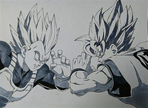 Dragon Ball Super Drawing Goku Vs Vegeta Anime Amino
