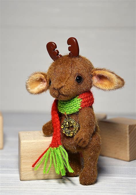 Christmas moose toy miniature plush artist moose teddy moose toy | Mother bears, Christmas moose 