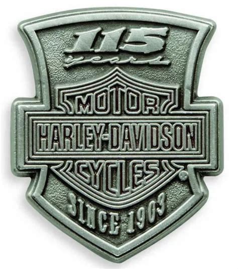 Harley Davidson 115th Anniversary Pin Vest Pewter Motorcycle Biker