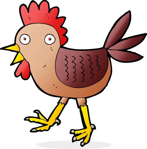 Funny Cartoon Chicken 8307397 Vector Art At Vecteezy
