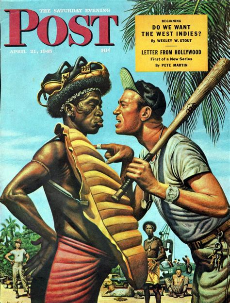 April 21 1945 Question Of The West Indies Baseball Illustration Saturday Evening Post