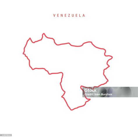Venezuela Editable Outline Map Vector Illustration Stock Illustration