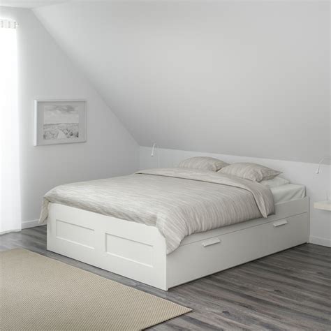 Divano letto con secondo letto estraibile, che da singolo diventa doppio. BRIMNES Struttura letto con cassetti - bianco/Lönset - IKEA IT