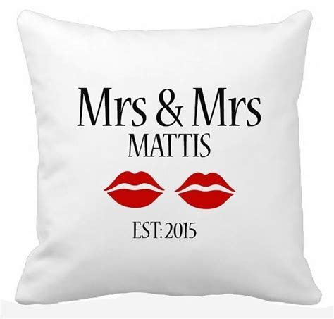 Mr And Mrs Lips And Moustache Personalised Pillow Weddings How Divine