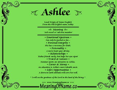 Ashlee Meaning Of Name