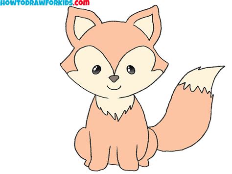 How To Draw A Baby Fox Easy Drawing Tutorial For Kids