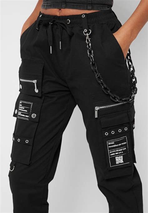 Cargo Pants With Marble Chain Black In 2020 Tomboy Style Outfits