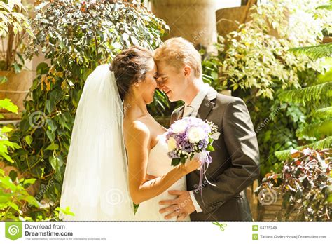 Happy Bride And Groom On Their Wedding Stock Image Image Of Handsome