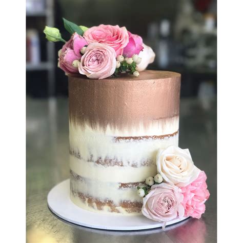 Semi Naked Cake Rose Gold Detail Birthday Cakes For Women Birthday Cake Girls
