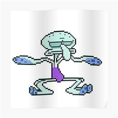 Pixel Squidward Poster By Mrpig12 Redbubble