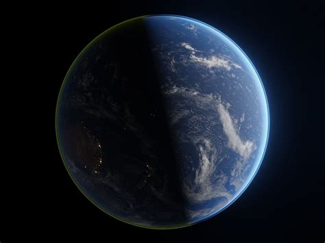 3d Model Earth Day Night Cycle With Atmosphere Vr Ar Low Poly