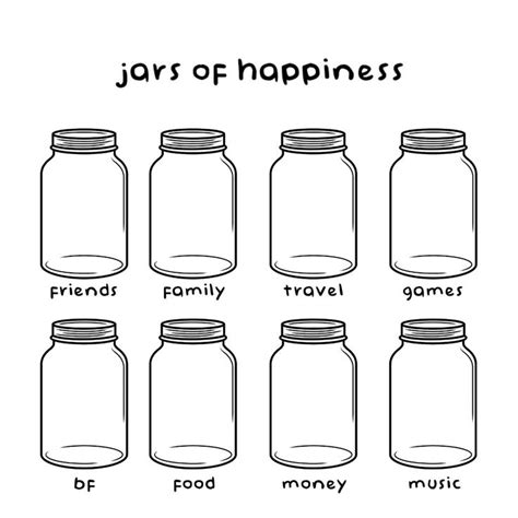 Jars Of Happiness Jar Of Happiness Template Happy Jar Fill The Jars