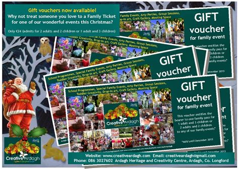 Payment for the gift voucher will be charged on purchase not on the date of issue and are valid confirmation of the gift voucher will only be sent to the purchaser once the order is confirmed by stuarts london. Creative Ardagh: Gift vouchers now available
