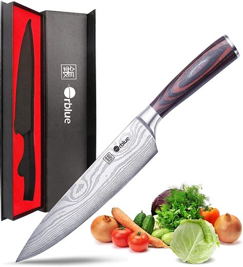 Orblue Chef Knife 8 Inch High Carbon German Stainless Steel Chefs And