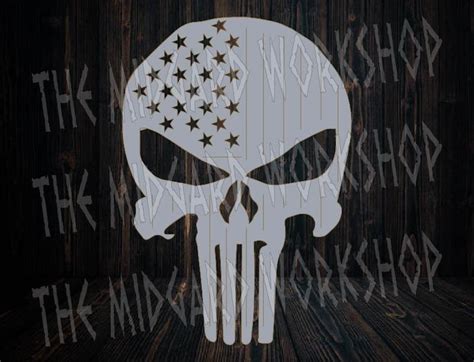 American Flag Skull Punisher Dxf File Svg Png Pdf Eps Etsy