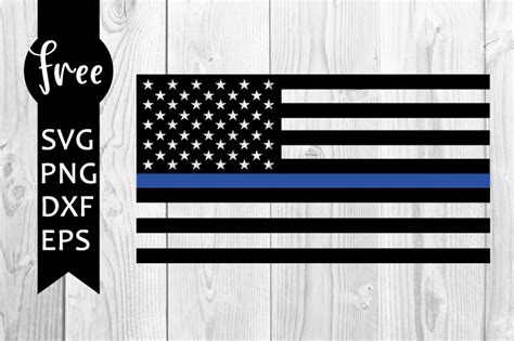 Blue Line Flag Svg Free Police Svg Us Flag Svg Instant Download