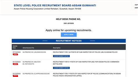 Assam Police Recruitment Registration For Posts Begins Today