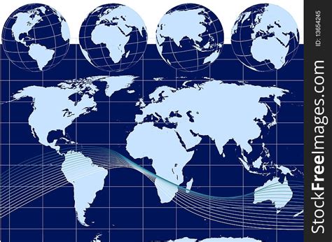 Illustration Of Globes With World Map Free Stock Images And Photos