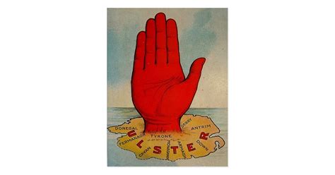 Ulster Red Hand And Map Postcard Zazzle