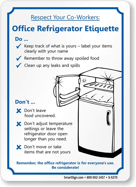 Office Refrigerator Etiquette Fridge Cleanup Sign Sku S 5270