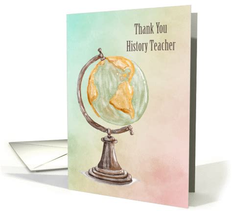 Thank You History Teacher With Globe Card 1434908