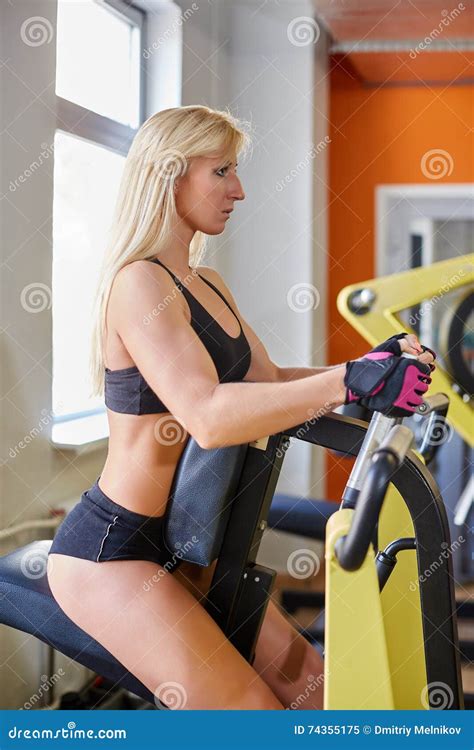Sports Woman In The Gym Stock Image Image Of Physical 74355175
