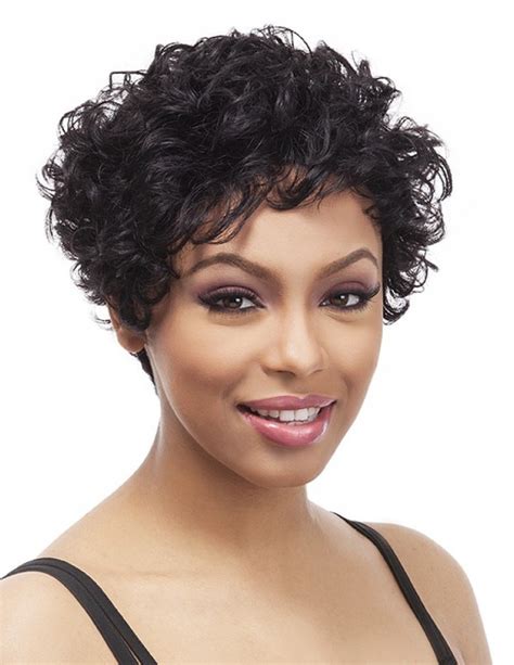 Madern Curly Black Short Rinka Human Hair Wigs