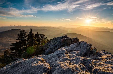 Grandfather Mountain Sunset Blue Ridge Parkway Western Nc Photograph By