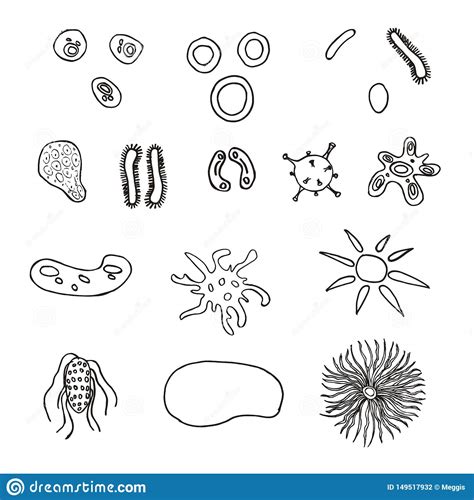 Un Sistema De Bacterias Y De Virus Ilustración Del Vector Ilustración