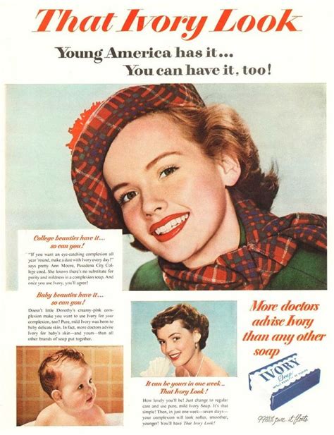 1951 Ad Ivory Soap Young Woman Portrait Print Ad 105x13 Print Ads