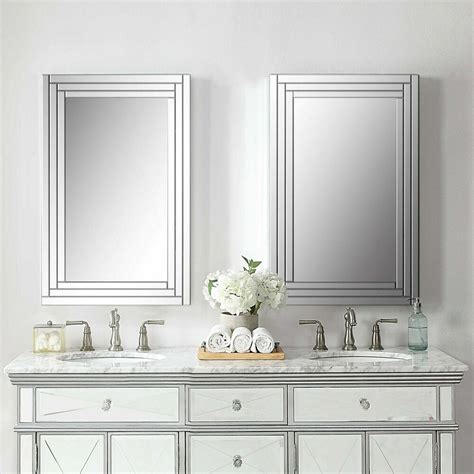 Set Of 2 Large Modern French Tuscan Mirror Frameless Wall Bath Bathroom Vanity Uttermost